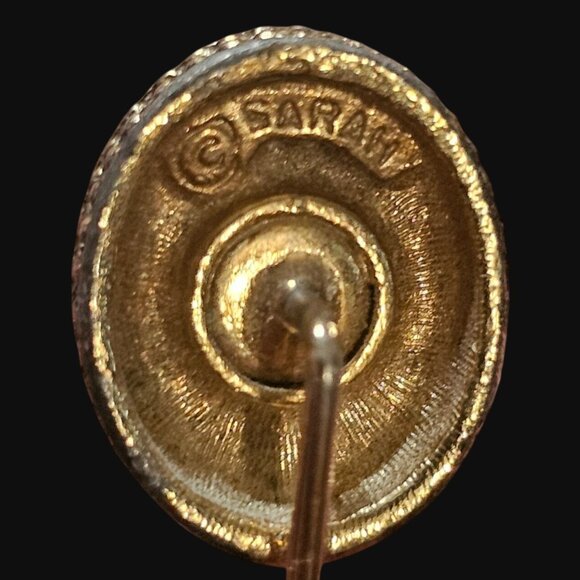 Vintage 1970's Sarah Coventry Gold Tone Faux Pearl Cabochon Stick Pin Brooch Je - Picture 3 of 3